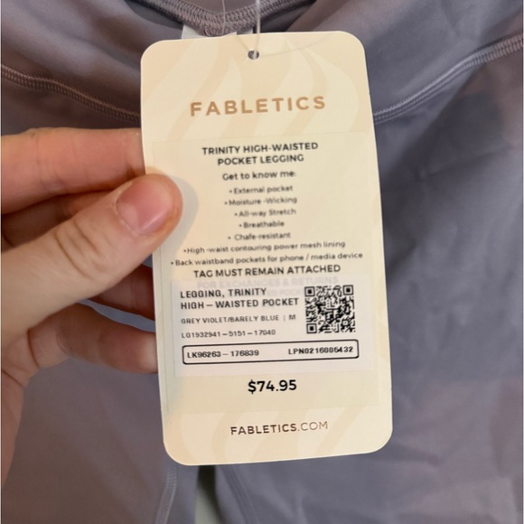 FABLETICS NWT Trinity Motion365 High-Waisted Legging Grey Violet/Barely Blue, M - Picture 11 of 12